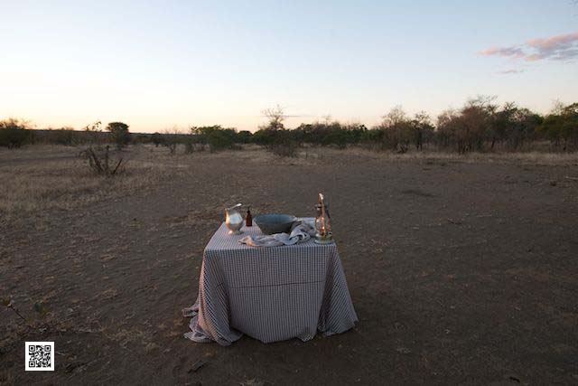 table in the bush in the timbavati